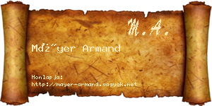 Máyer Armand névjegykártya