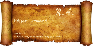 Máyer Armand névjegykártya