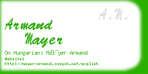 armand mayer business card